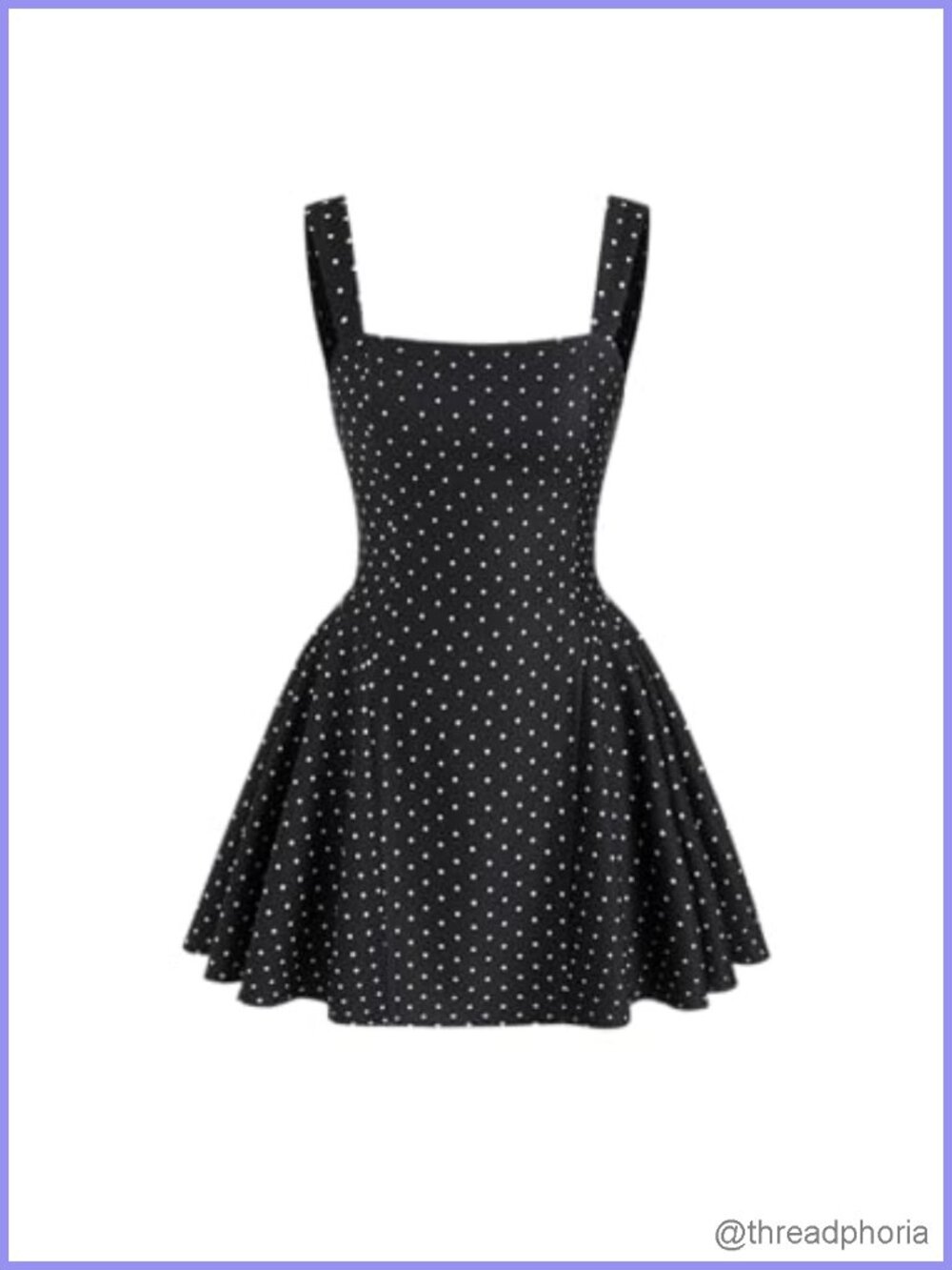 Polka Dot Square Neck Sleeveless Mini Dress Cute Summer Going Out